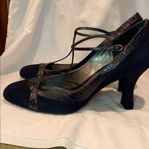 Loft Blue Suede Heels, sz 8
